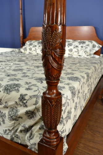 Lh 4578 Rice Carved Poster Bed Leighton Hall Furniture Lh 4578 Rice Carved Poster Bed